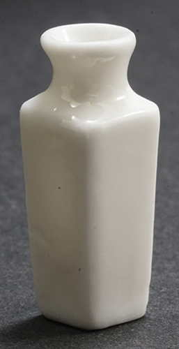 Dollhouse Miniature White Square Vase